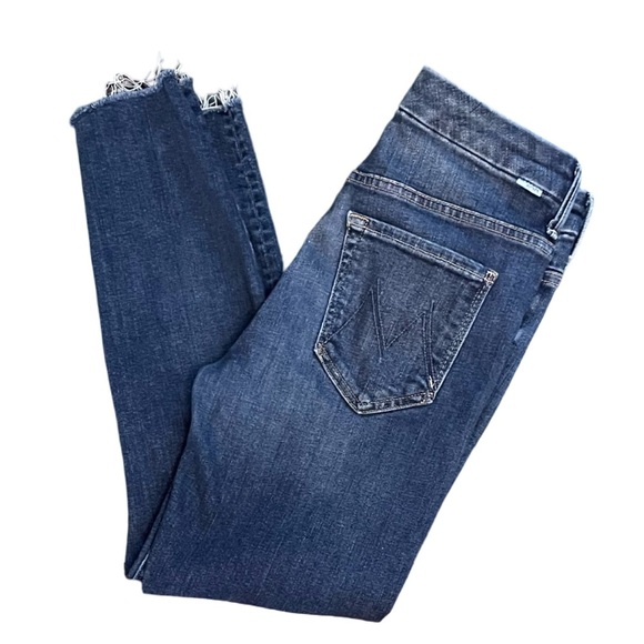 MOTHER High Waisted Looker Mid Rise Skinny Ankle Pardon My French Wash Size 27 - Picture 7 of 13
